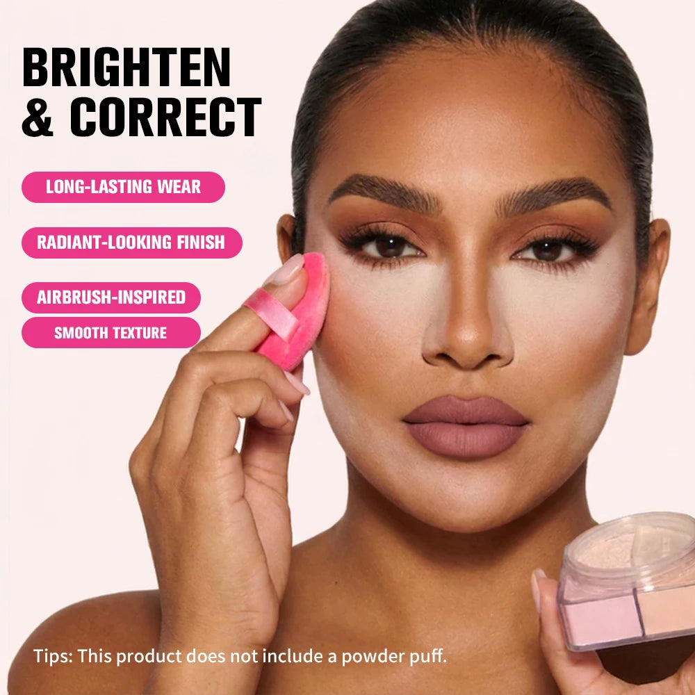 Bake Loose Powder Brightening&Correcting Duo brightening and correcting Blurred Pores Matte Long-Lasting Setting Powder Makeup Oasis Select