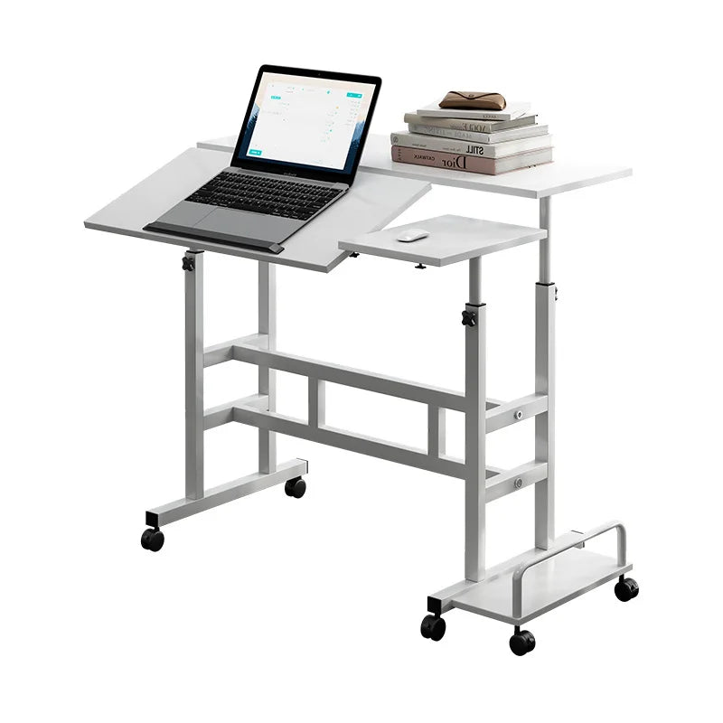 Multi-functional homeBedroom Lifting Computer Desk Multifunctional Table Movable Student Desk Oasis Select White