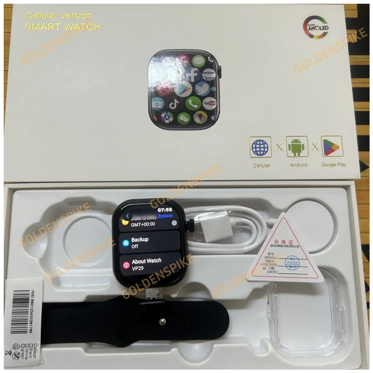 GOLDENSPIKE VP29 4G Smart Watch | GPS, NFC, 180° Camera, SIM