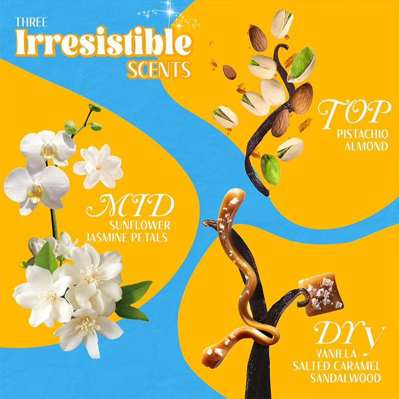 Caramel Vanilla Unisex Eau De Parfum Irresistible Fresh Sweet Gourmand Fragrance Long Lasting Charming Woody Perfume Oasis Select