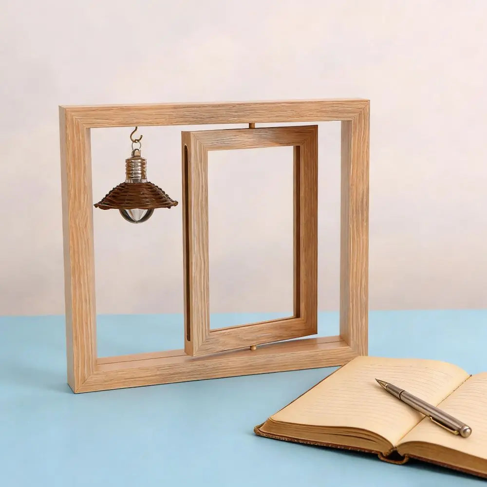 Double-Sided Rotating Wooden Photo Frame | Flip Design Decorative Picture Frame Oasis Select