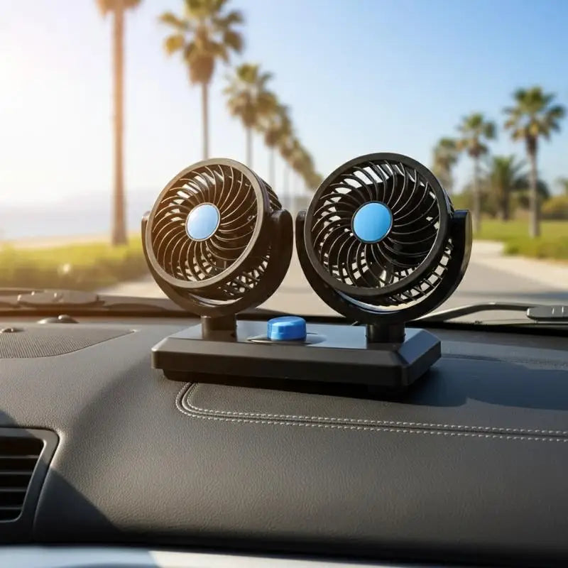 Professional Dual Fans 360 Rotation Multi Angle Cooling Fan For Sedan RV Truck Boat Vehicles Camping Office Desk Use Accessory Oasis Select