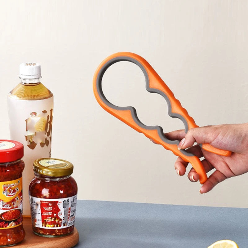 1pc Multifunctional 4-in-1 Jar Opener, Jar Gripper, Lid Opener, Can Opener, Bottle Opener Oasis Select