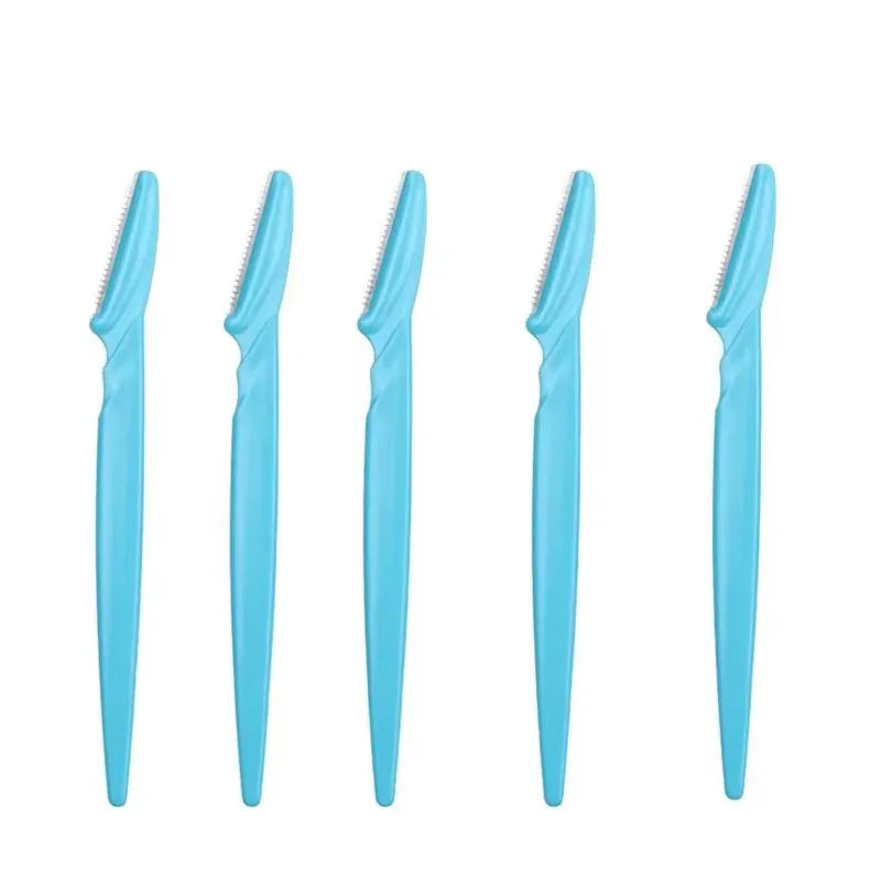 5/10Pcs Eyebrow Trimmer Face Blade Shaver Portable Eye Brow Epilation Hair Removal Safety Eyebrow Cutting Woman Makeup Tools Oasis Select 5Pcs Blue
