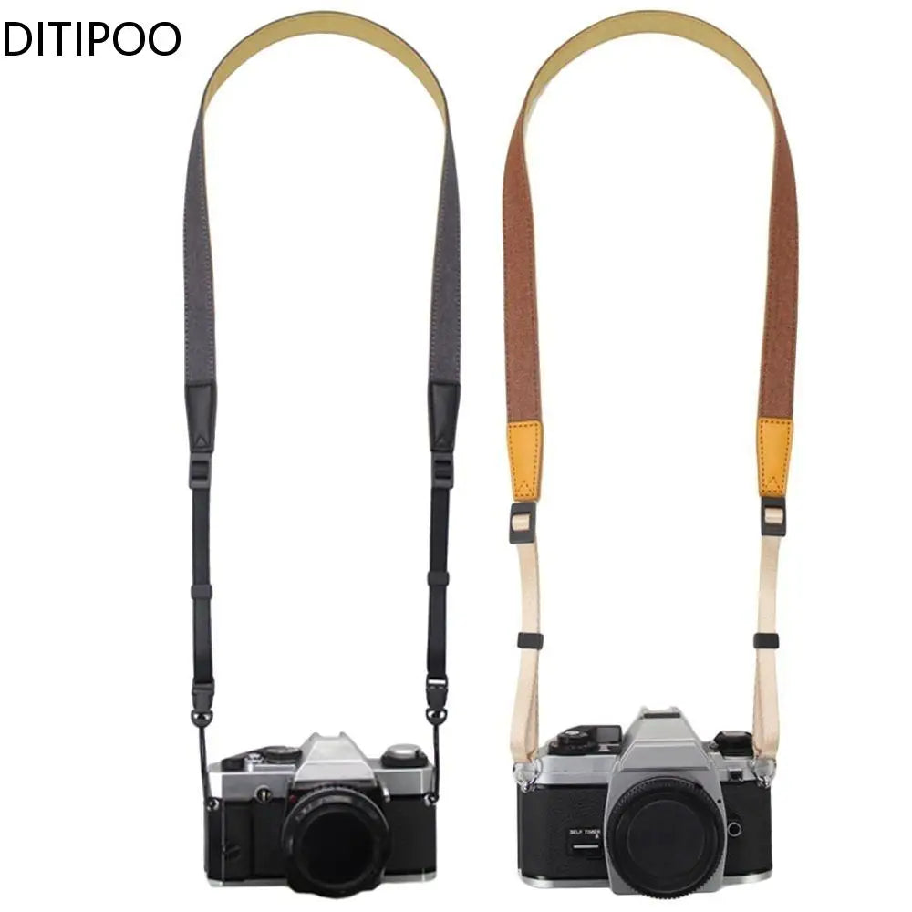 Camera Shoulder Neck Strap Belt Anti-Slip Adjustable Cotton Leather Strap For Nikon SLR Cameras Strap Camera Accessories Oasis Select