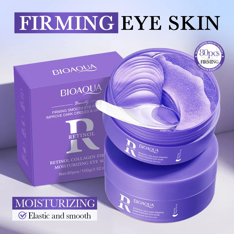BIOAQUA Retinol Collagen Eye Mask 80pcs – Dark Circles & Anti-Aging Eye Mask Patches Oasis Select