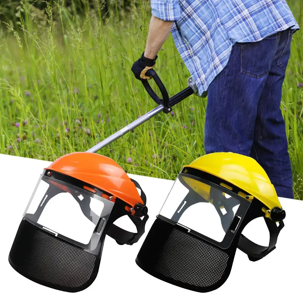 Garden Safety Helmet – Iron Mesh Face Mask for Lawn Mowing