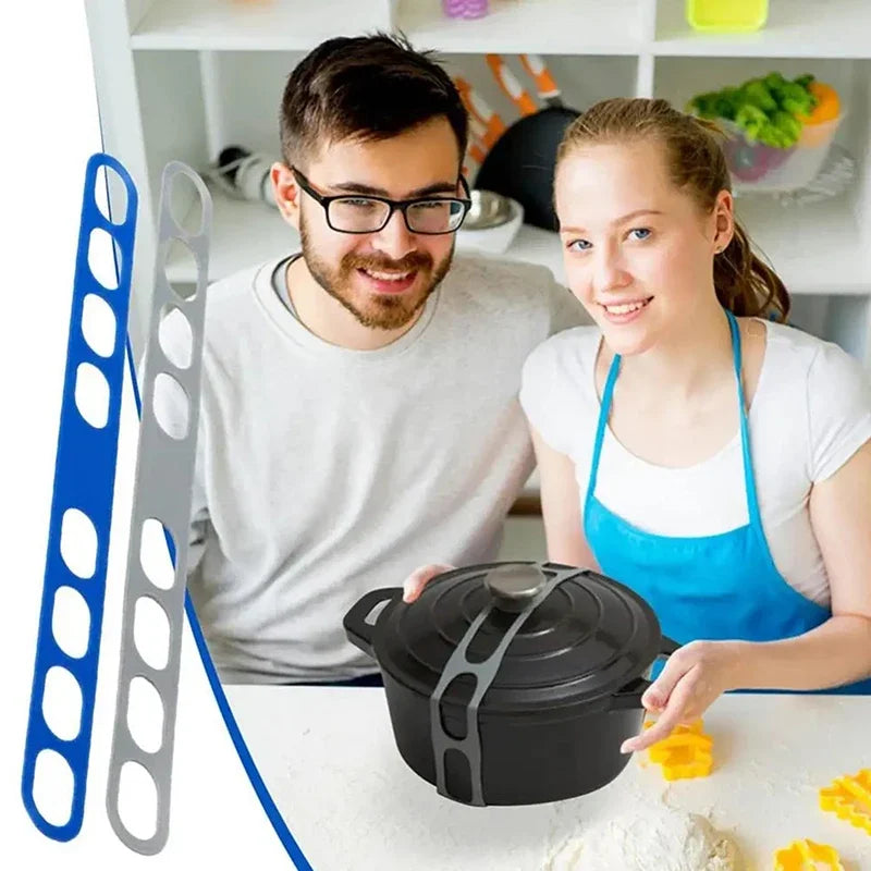 54cm Reusable Lid Strap Silicone Elastic Band Universal Pot Lid Holder for Lunch Box Strap Elastic Band Outdoor Tableware Tool Oasis Select