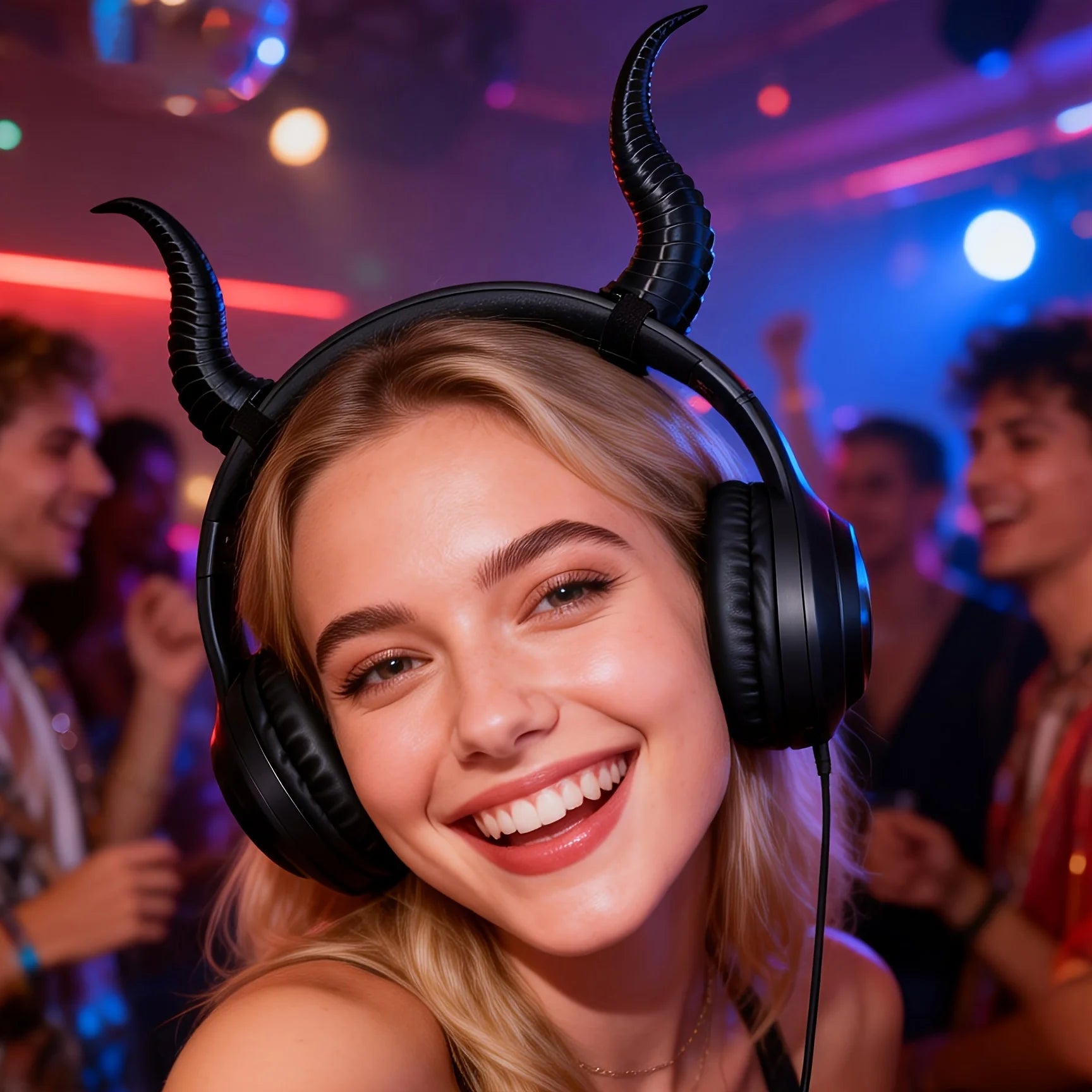 2Pcs Detachable 3D Devil Horns Headphone Decor Halloween Devil Costume Accessory Prop Easy Install No Battery Headset Ornament Oasis Select