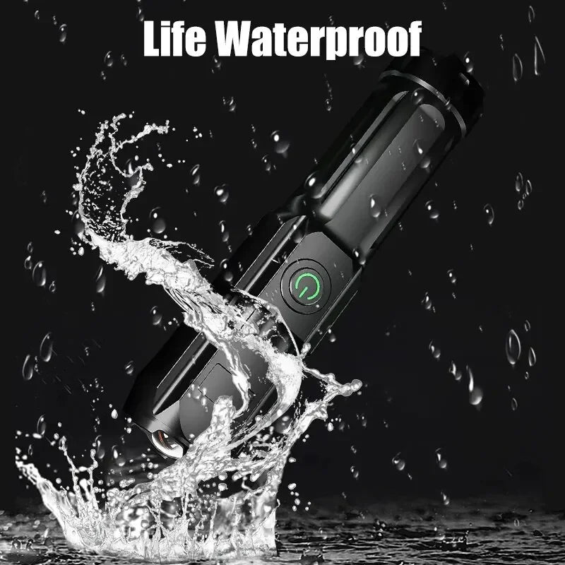 Rechargeable LED Tactical Flashlight – Zoomable & Waterproof