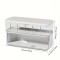 Clear Cable Organizer Box With Lid Desktop Cord Storage For Chargers Office Desk Tidy Holder Produce Fridge Container Basket Oasis Select white