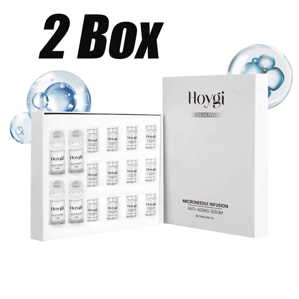 Firming Facial Serum Set with Microneedle Roller Anti-Aging Tightening Hydrating Facial Essence Fade Smoothing Skin Beauty Oasis Select 2 Boxed