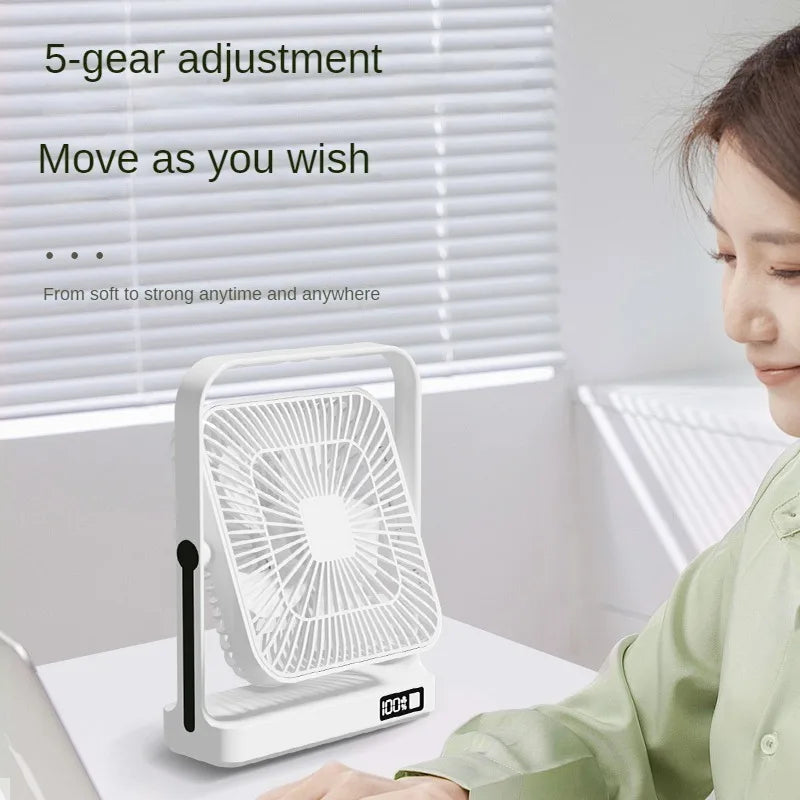 M09 Rechargeable Desktop & Wall Fan | 3600mAh USB Battery