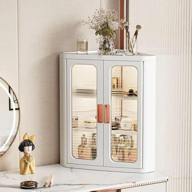 Multi-functional Storage cabinet Multi-layer living room locker Floor-to-ceiling plastic triangular dust rack Snack toy locker Oasis Select
