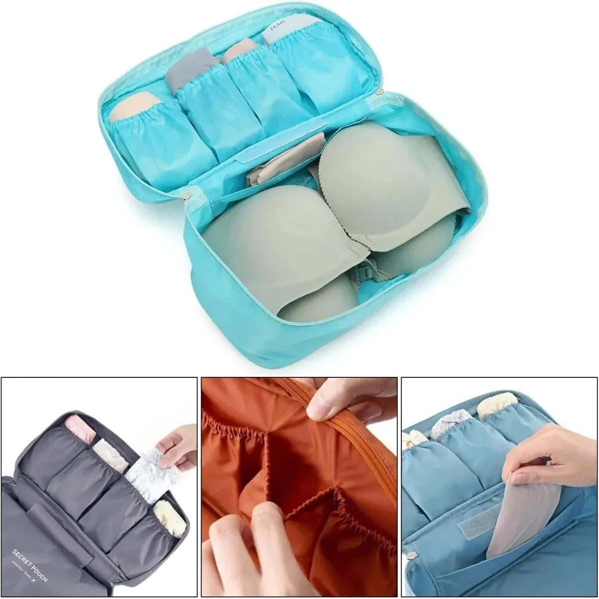 Portable Travel Storage Bag Multi-function Bra Underwear Organizer Bags Toiletry Cosmetic Case for Outdoor Travel Oasis Select