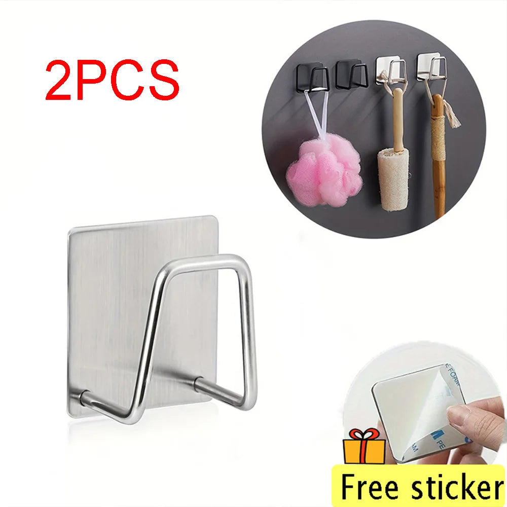 Stainless Steel Sink Sponge Holder | Adhesive Wall Organizer
