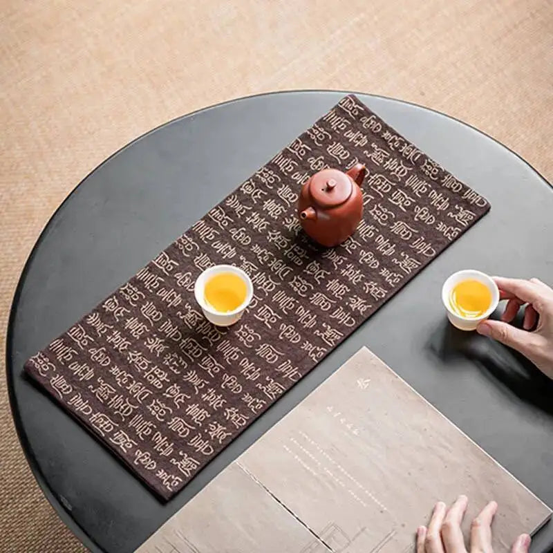 Zen Style Tie-dye Ancient Seal Script Tea Mat Dry Bubble Waterproof Mat Tea Mat Table Tea Table Tea Oasis Select