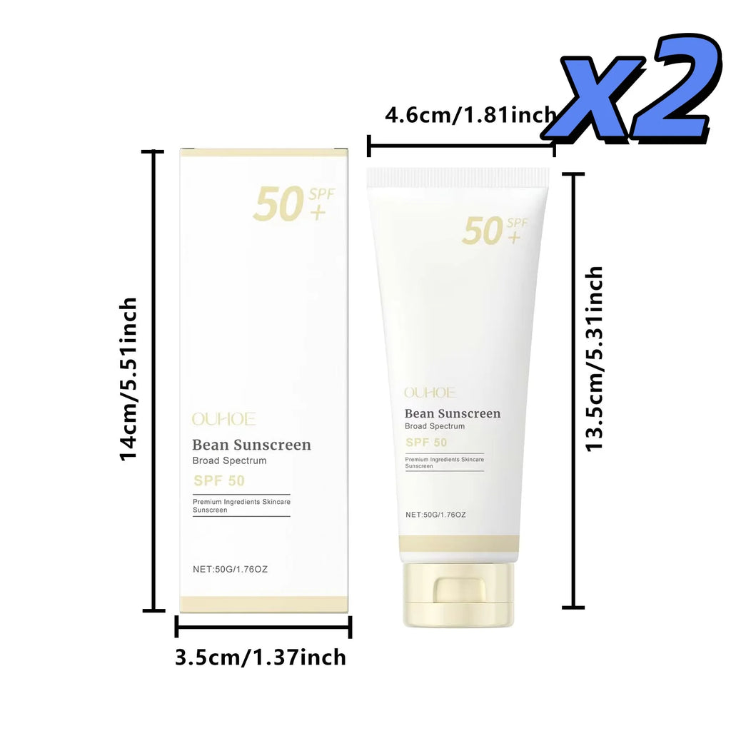 SPF 50+ Mild Moisturizing Sunscreen Soothe Cool Sunblock UVA/UVB Brighten Anti Oxidate Sun Prevent Sunburn Moisturize Sunscreen Oasis Select 50g X 2pcs