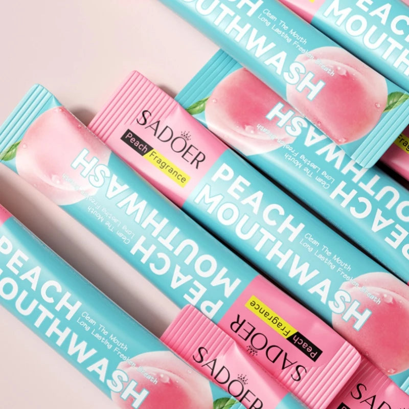 Peach Mouthwash Sticks 20-Pack – Fresh Breath Travel Rinse Travel Mouthwash Oasis Select