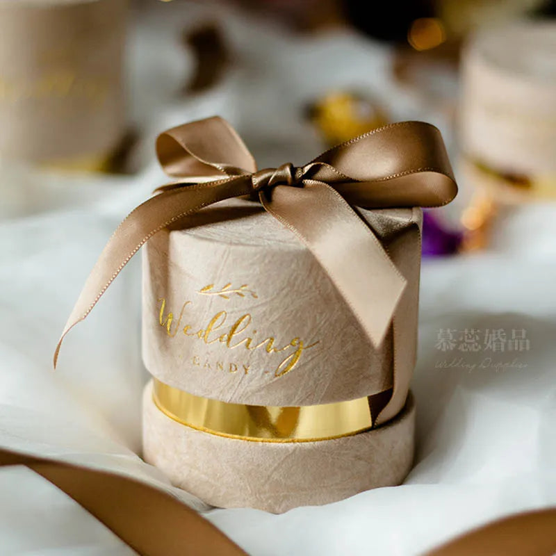 Velvet Candy Box Reusable Gift Box Packaging Wedding Candy Box Versatile Ins Gift Bag For Festival Home Decor Jewelry Storage Oasis Select champagne-S Other