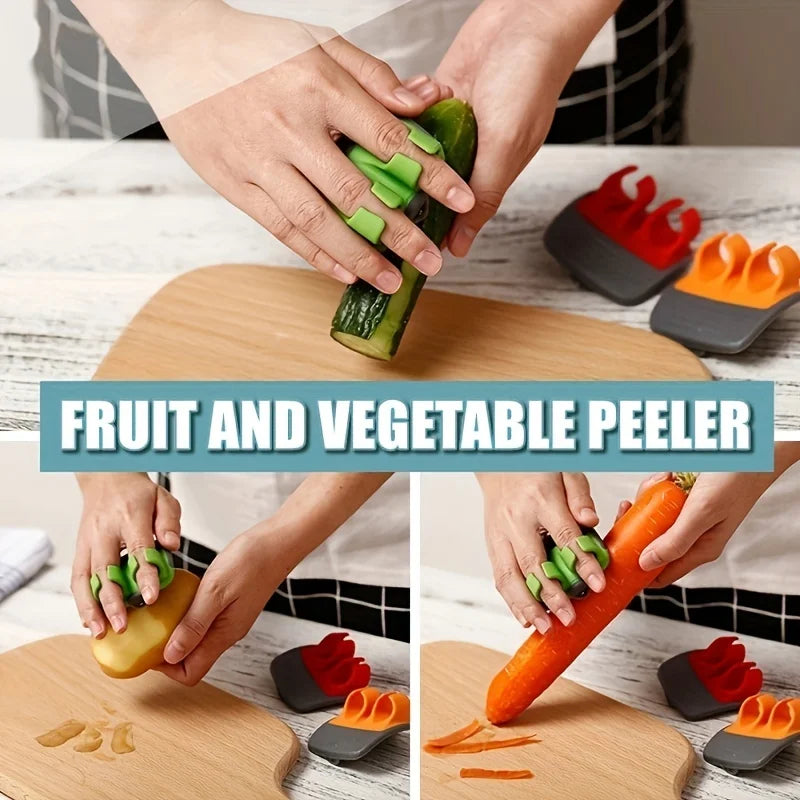 1pc Stainless Steel Handheld Vegetable Peeler with Rubber Finger Grip Comfortable Palm Peeler Suitable for Carrots, Etc Oasis Select