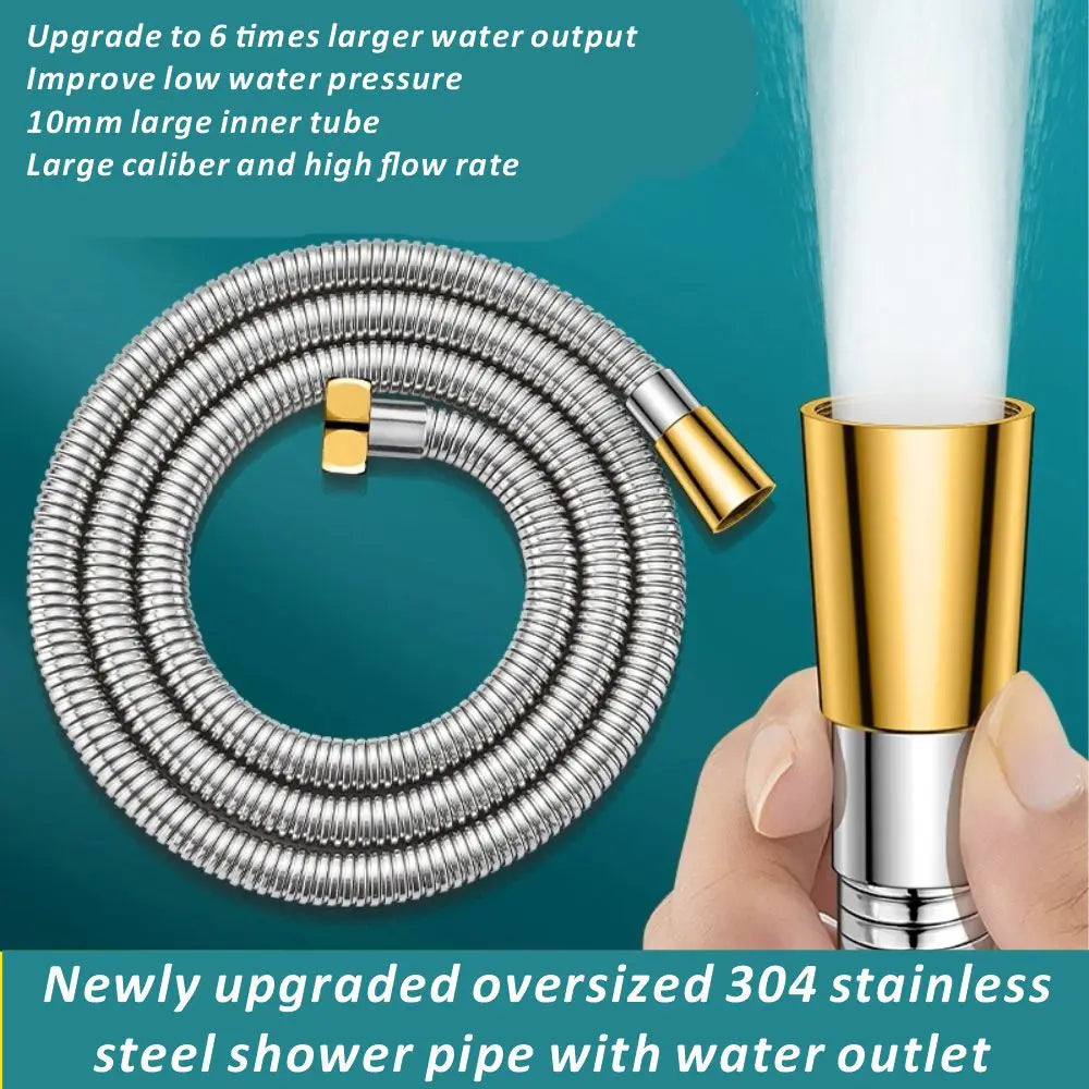 New 1.5/2/3M SUS304 Extra Big Pipe Diameter Flexible Hose Bathroom Shower Water Hose Extension Plumbing Pipe Tube Accessories Oasis Select