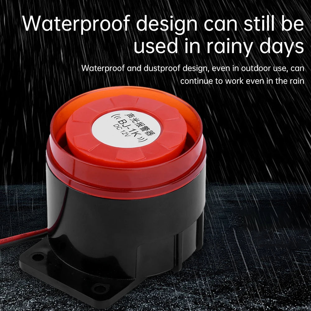 BJ-1K 12V 24V 220V Buzzer High Decibel Sound and Light Alarm Anti-theft Dual Audio Electronic Horn Waterproof Dustproof Oasis Select