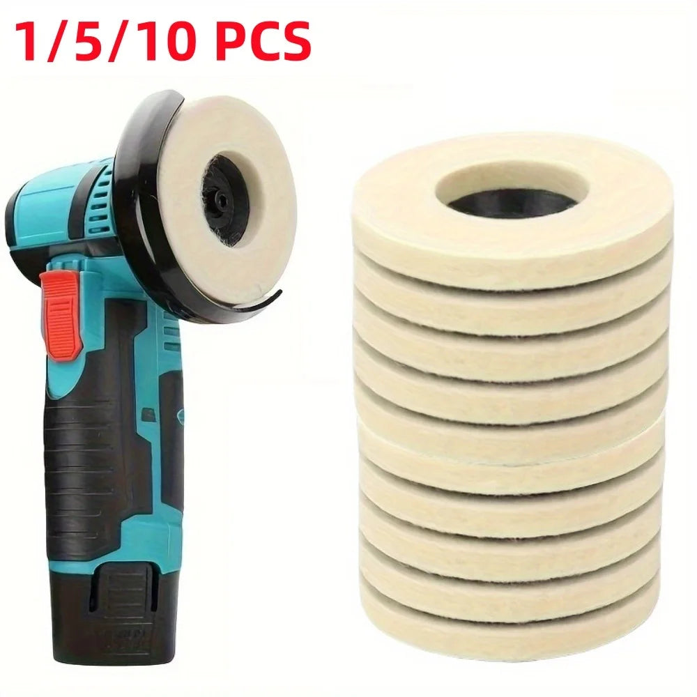 1/5/10pcs 75mm Wool Polishing Wheel Polishing Pads Angle Grinder Wheel Felt Polishing Disc for Metal Marble Glass Ceramic Oasis Select