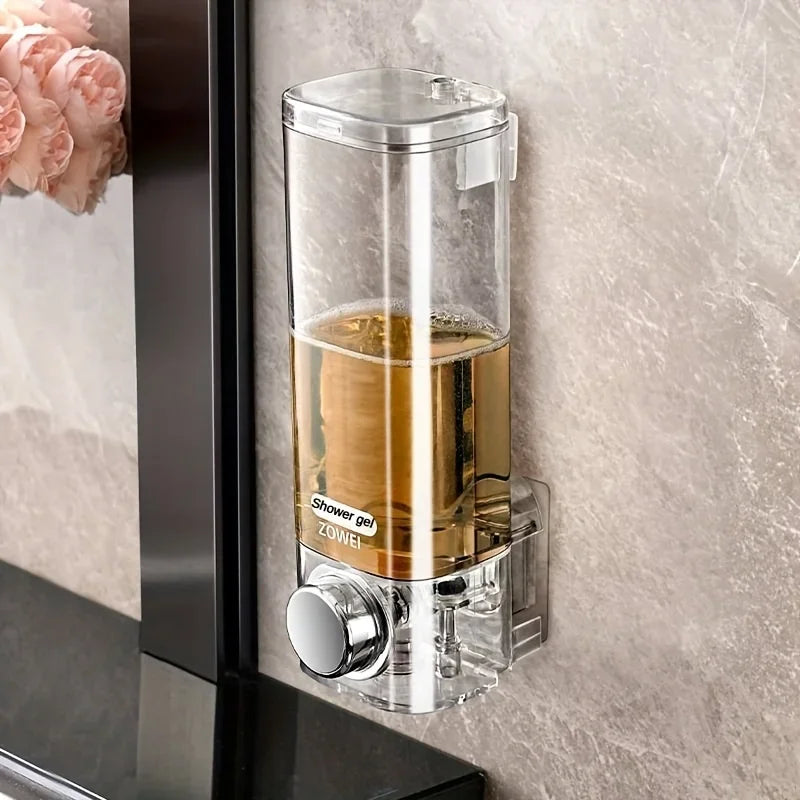 Wall Mounted Soap Dispenser with No Need for Drilling Installation, Bathroom and Kitchen Storage Organizer, Easy To Install Oasis Select clear 450ml