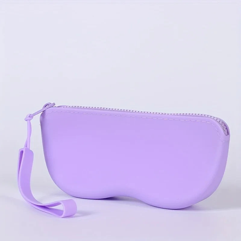 Multi-color Silicone Zipper Glasses Bag Storage Bag, Multi-purpose Small Anti-fall Debris Eyeglass Case Sunglasses Case Oasis Select PURPLE
