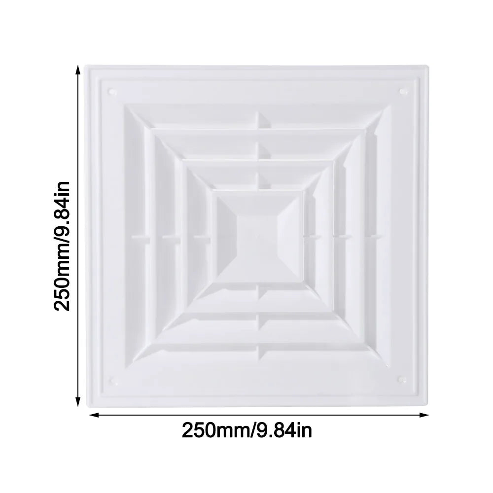 Square Air Vent Grille White Plastic Ventilation Cover with Flaps