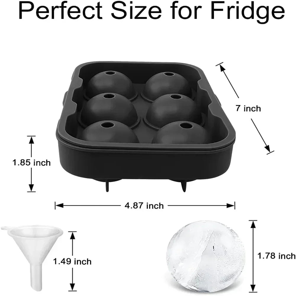 Large 3D Round Silicone Ice Ball Maker Big Sphere Mold High Balls Ice Cube Tray for Freezer Whiskey Cocktail Bar Tool Oasis Select