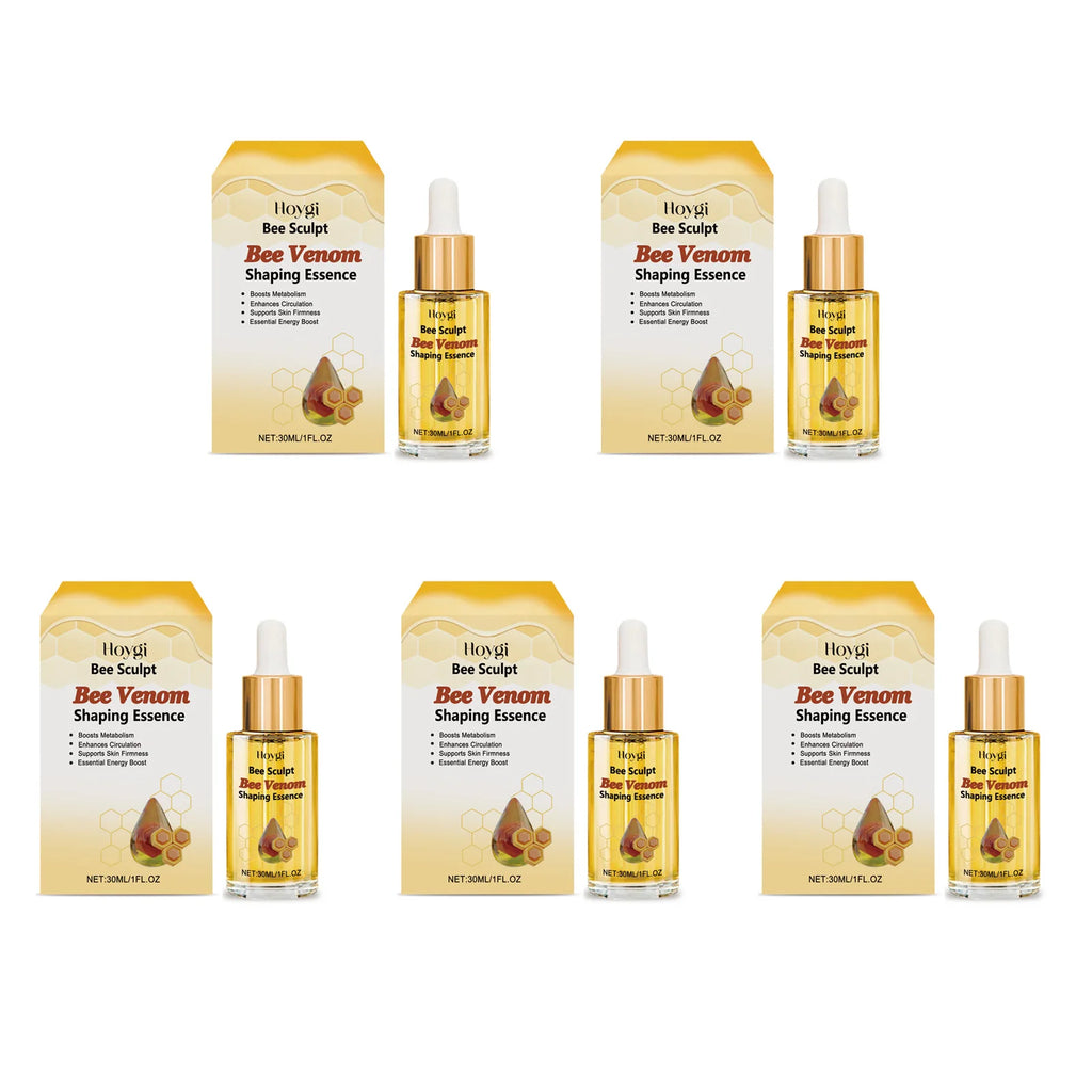 Bee Venom Shaping Oil Firming Lifting Body Skin Anti Cellulite Fat Burning Weight Loss Improve Sagging Thin Leg Massage Oil Oasis Select 5Pcs 30ml