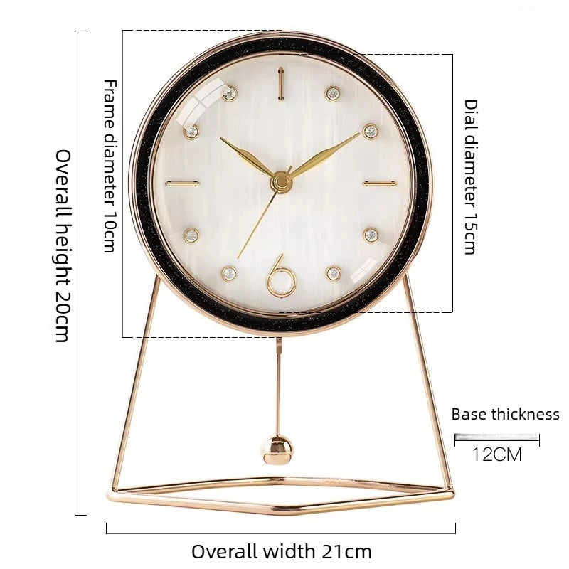Light Luxury Clock Living Room Simple Fashionable Silent Modern Creative Desk Clock Ornament for Home Use Oasis Select A