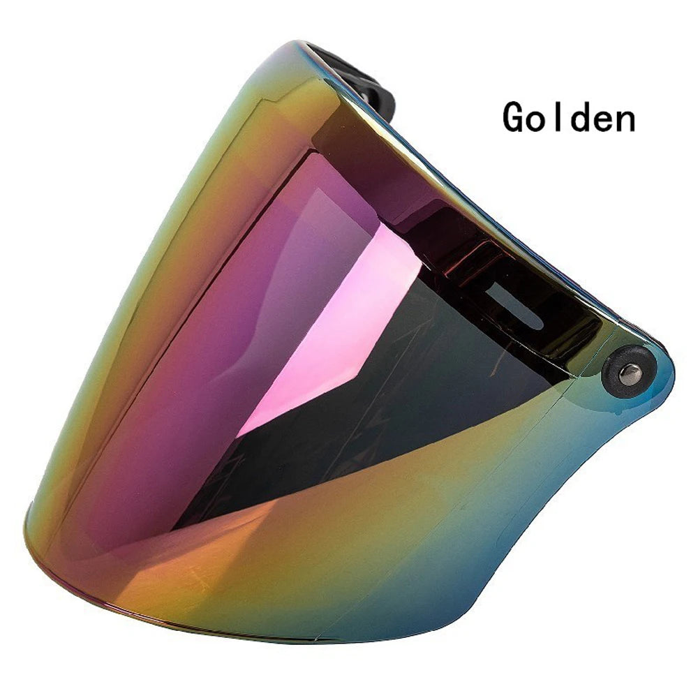 1Pcs 3-Snap Helmet for Peak Lens for Sun Shade Shield Wear Resistant for 3/4 Motorcycle Open Face Helmet Visor Oasis Select Golden