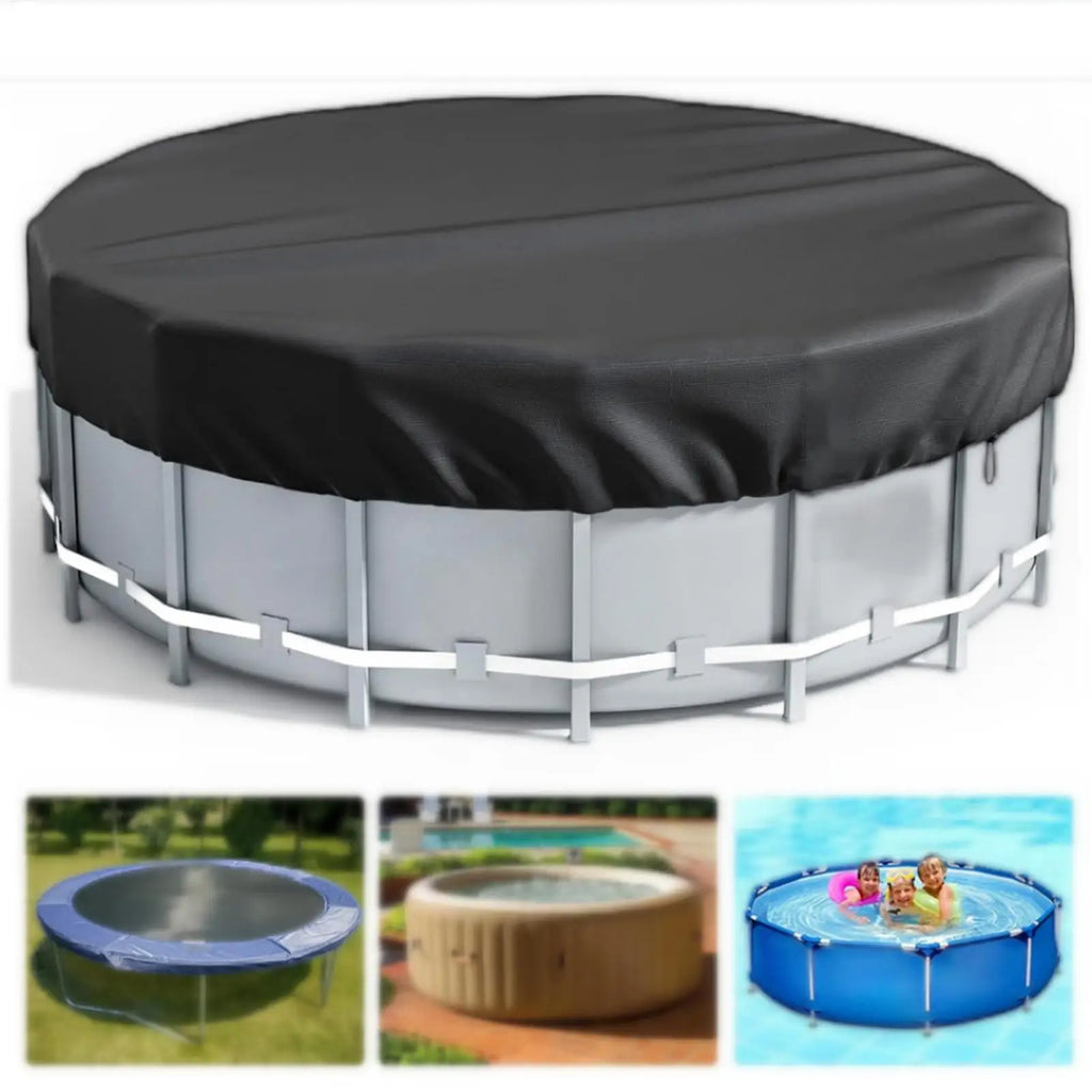 8/10/12FT Round Swimming Pool Covers For AboveGround Pools Hot Tub Cover Solar Covers Heavy Duty Tear Resistant Pool Cover Oasis Select