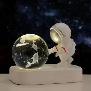 Astronaut Night Light Desktop Small Ornaments Decorative Crystal Ball Birthday Gift for Boys and Girls Decoration Oasis Select Love Dolphins USB gift packae