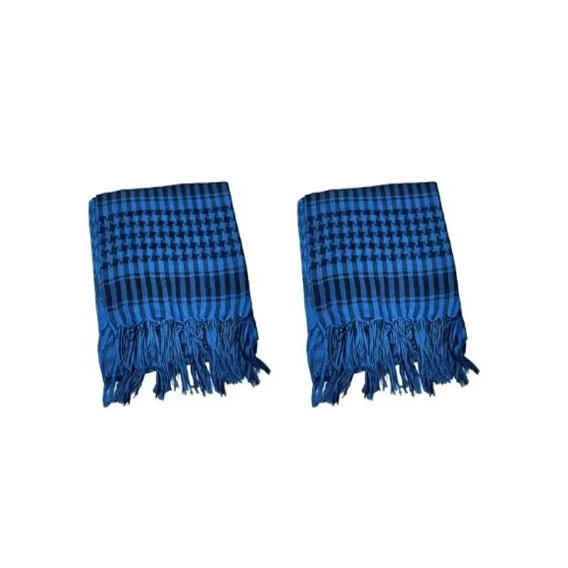 1/2pcs Men Women Scarf Plaid Tartan Lightweight Cotton Keffiyeh Scarf For Winter Square Shawl Scarf Tactical Neck Warmer Cover Oasis Select 2pcs Blue