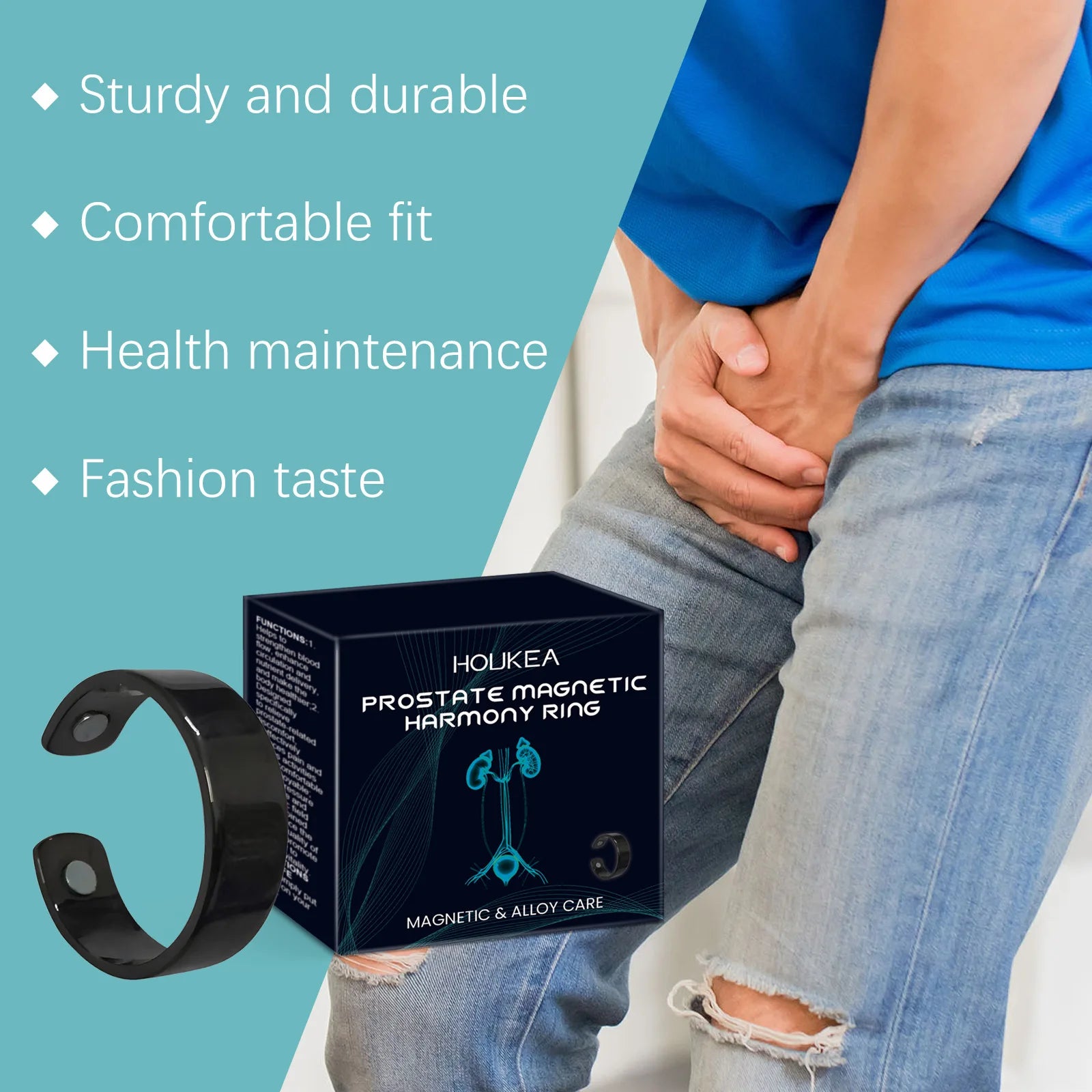 HOUKEA Prostate Care Ring – Magnetic Therapy for Men's Health Magnetic Therapy Ring Oasis Select