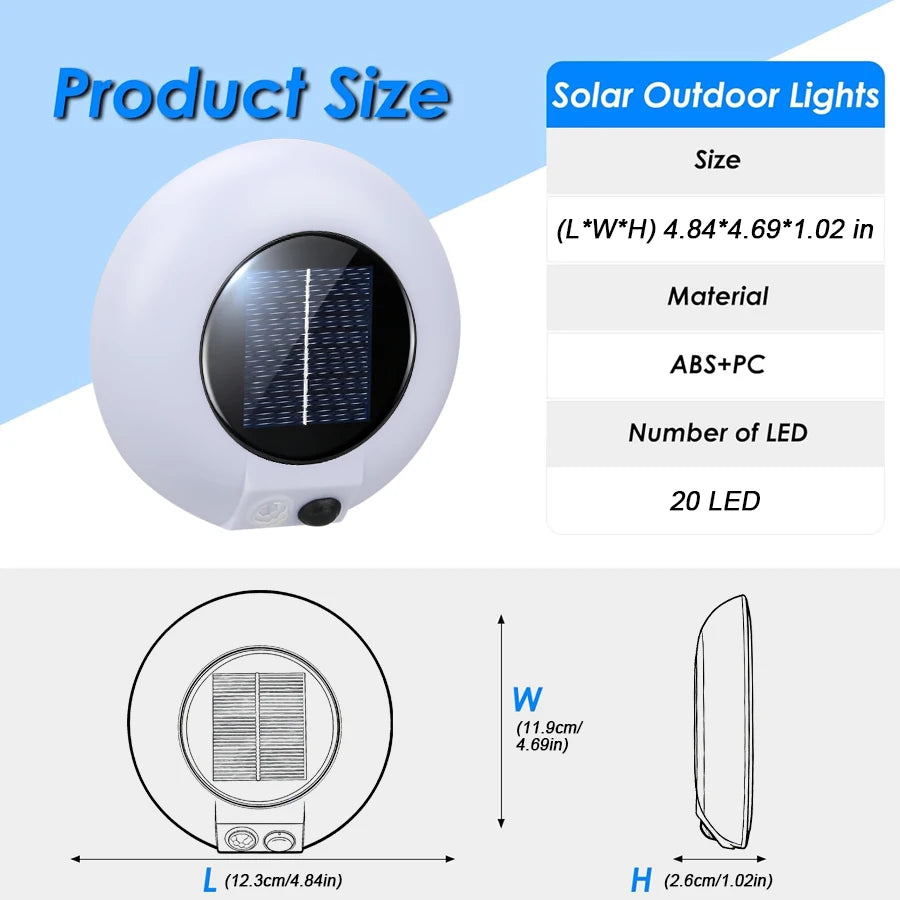 20 LED Solar Motion Sensor Wall Light | IP65 Outdoor Garden