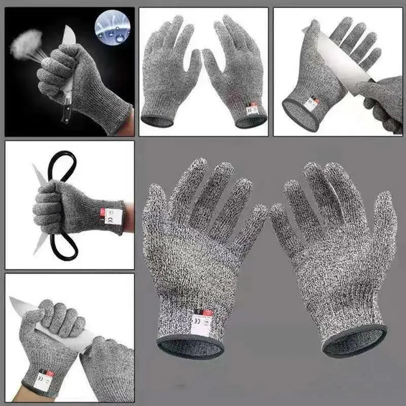 1 Pair Grade 5 Cut Resistant Gloves Machine Washable Kitchen HPPE Scratch Resistant Glass Cutting Safety Protection For Gardener Oasis Select