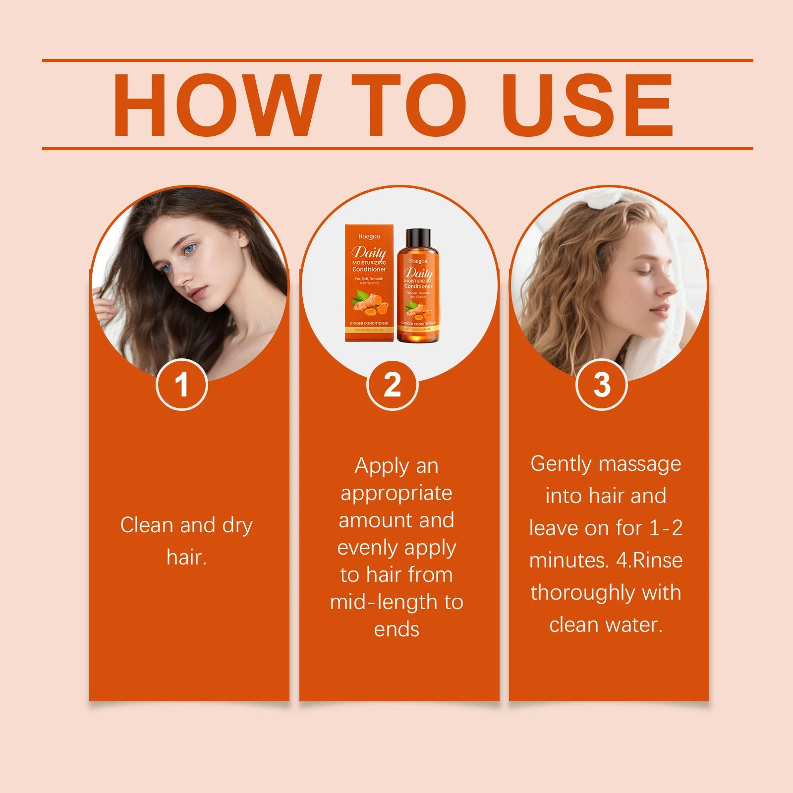 HOEGOA Ginger Shampoo & Conditioner – Hair Loss & Regrowth Ginger Hair Care Set Oasis Select