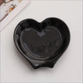 Creative Heart Shaped Ceramic Spoon Rest Pad Coffee Spoon Holder Soup Ladle Rack Kitchen Utensils Tableware Organizer Oasis Select Black