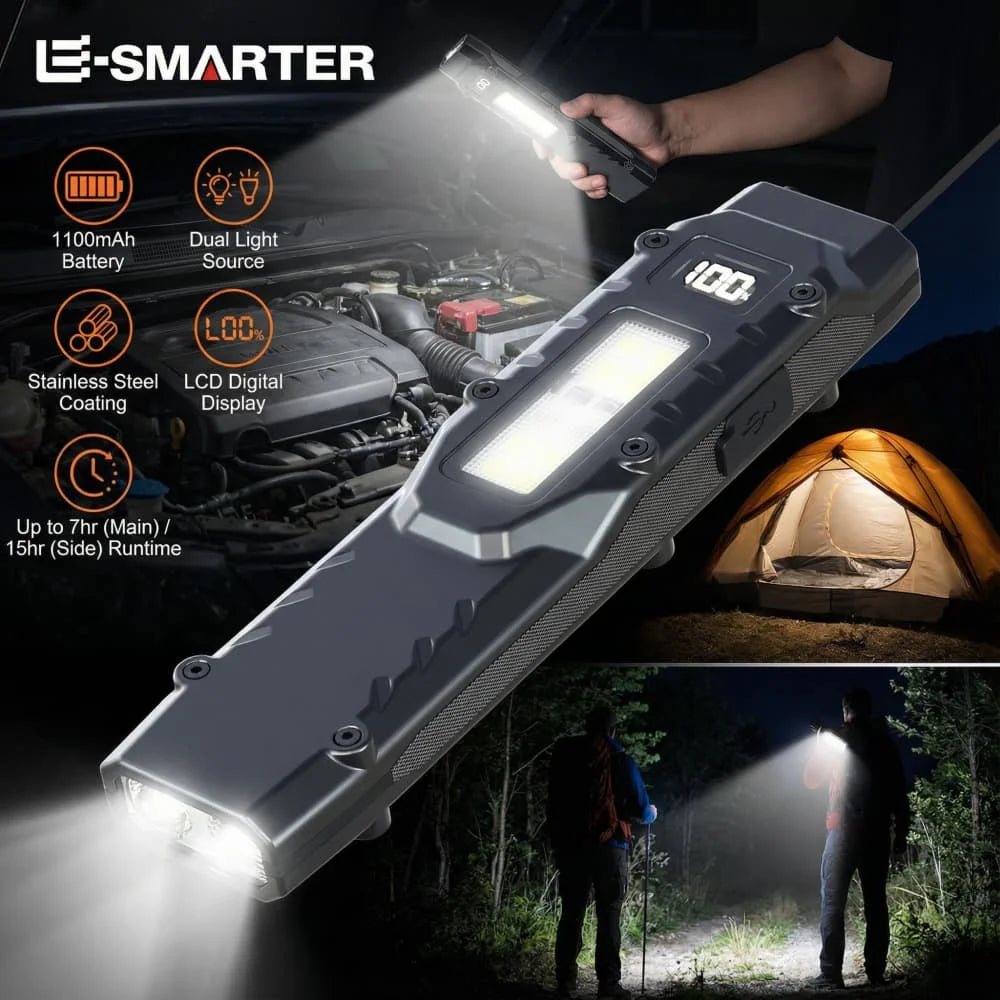 8 Modes EDC Tactical Rechargeable LED Flashlight Dual-Switches Digital Display for Camping Emergency Use Oasis Select