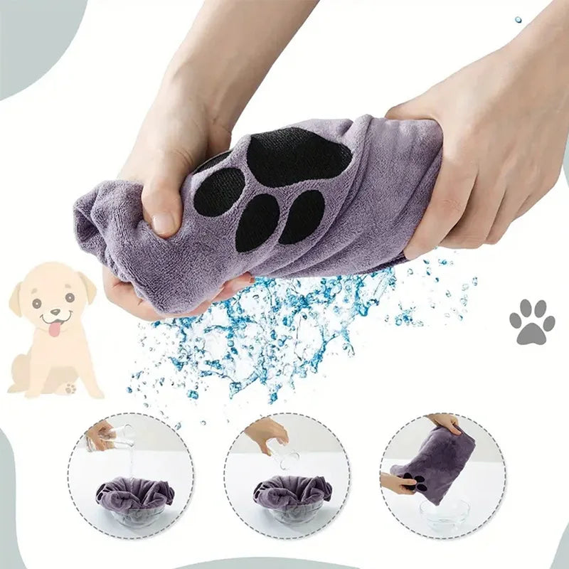 Ultra-Fast Drying Thickened Microfiber Pet Bath Towel Pad | Super Absorbent Dog & Cat Bath Towel for Quick Drying After Bathing Oasis Select