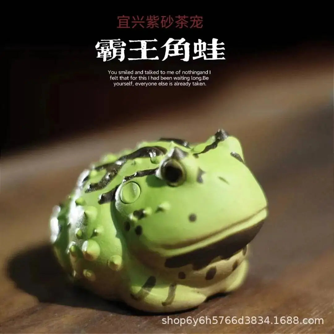 Tea Pet King Horned Frog Wealth-Attracting Frog Tea Play Fish Tank Landscaping Decoration Tea play Oasis Select