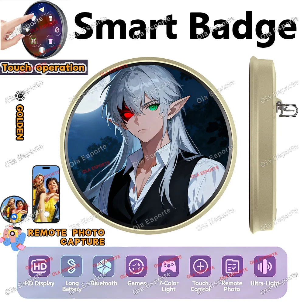 Anime Smart E-Badge | 1.85" LED Touch Screen Display Pin