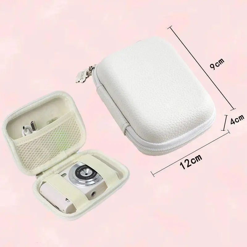 1Pcs Mini CCD Cameras Protective Case With Travel Cover Mesh Pocket For Accessories And SD Cards Digital Camera Bag Oasis Select White