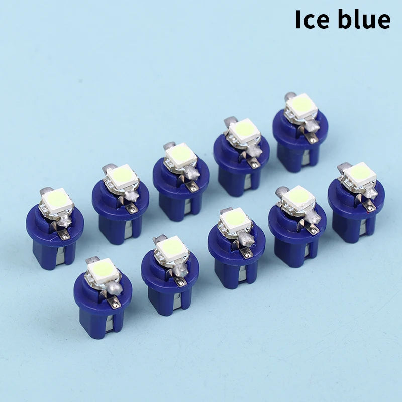 Car Accessories Pack with T5 B8.5d LED 5050 SMD Bulbs, 10-pcs for Interior Dashboard Side Switch Light Oasis Select A3