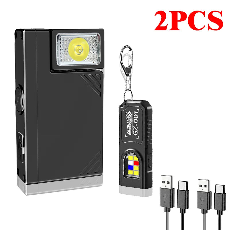 Mini COB LED Keychain Flashlight | USB-C Rechargeable 600 Lm